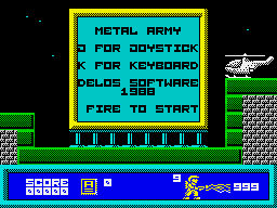 Metal Army (ZX Spectrum) screenshot: Title screen.