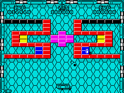 Batty (ZX Spectrum) screenshot: Level 3 - removing the plus shape in the middle is key