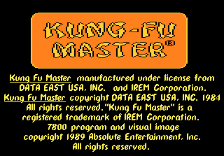 Kung-Fu Master (Atari 7800) screenshot: Title screen