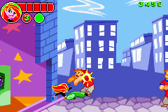 Disney's Kim Possible: Revenge of Monkey Fist (Game Boy Advance) screenshot: Watch Kim beat the stuffing out of foes!