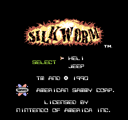 Silkworm (NES) screenshot: Choose your vehicle
