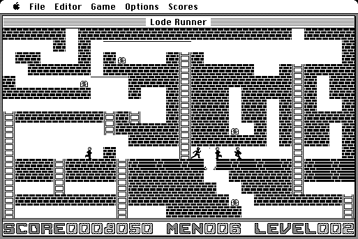 Lode Runner (Macintosh) screenshot: In-game action.