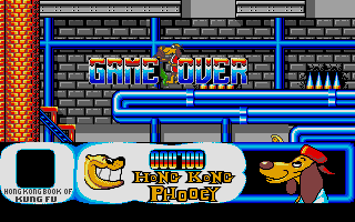 Hong Kong Phooey: No.1 Super Guy (Atari ST) screenshot: Game over