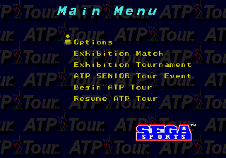 ATP Tour Championship Tennis (Genesis) screenshot: Main Menu