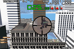 Silent Scope (Game Boy Advance) screenshot: Leg-shots work, but head shots get more points.