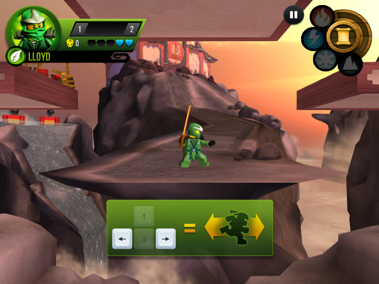 LEGO Ninjago: The Final Battle (Browser) screenshot: Control hint