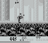 Super Hunchback (Game Boy) screenshot: If you get hit by a log you will be dazed