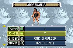 Fire Pro Wrestling 2 (Game Boy Advance) screenshot: CAW mode allows to customize evverthing from their looks...