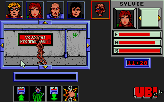 Zombi (Atari ST) screenshot: First zombie encounter