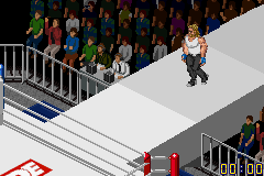 Fire Pro Wrestling 2 (Game Boy Advance) screenshot: Gruesome matches, with a catwalk to the rink