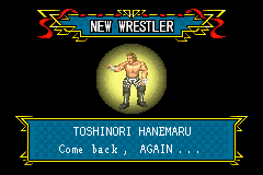 Fire Pro Wrestling 2 (Game Boy Advance) screenshot: Beat wrestlers to add them to your list