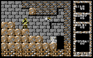 Madrax (Commodore 64) screenshot: Plant guarding the passage