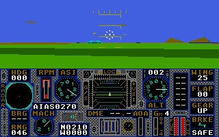 ProFlight (Atari ST) screenshot: Over a field