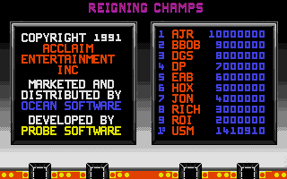 Smash T.V. (Atari ST) screenshot: High score