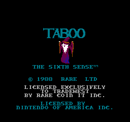 Taboo: The Sixth Sense (NES) screenshot: Title Screen 1