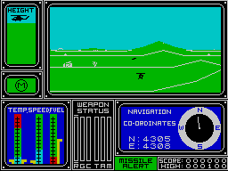 Combat Lynx (ZX Spectrum) screenshot: Higher up