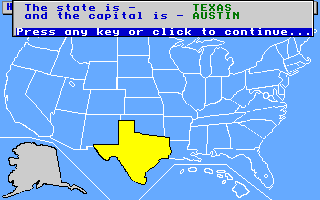 Geographic Jigsaw USA (Apple IIgs) screenshot: Once placed some info is shown