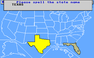Geographic Jigsaw USA (Apple IIgs) screenshot: Medium difficulty asks questions
