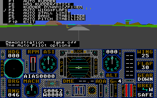 ProFlight (Atari ST) screenshot: Autopilot options