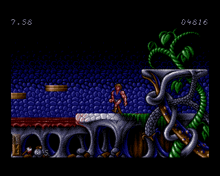 Ghost Battle (Amiga) screenshot: Early Henk Nieborg art is still quite impressive.