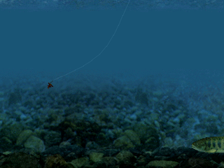 Reel Fishing (PlayStation) screenshot: Approaching trout