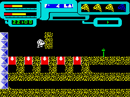 Anfractuos (ZX Spectrum) screenshot: Lots of fatal traps here