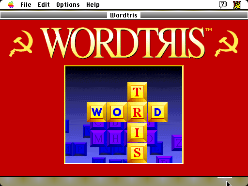 Wordtris (Macintosh) screenshot: Title screen