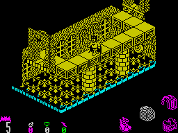 Batman (ZX Spectrum) screenshot: Tippy-toes movement is required along here