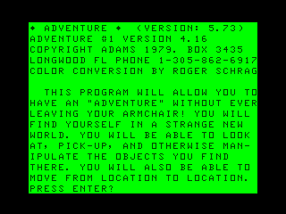 Adventureland (TRS-80 CoCo) screenshot: Title