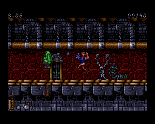Ghost Battle (Amiga) screenshot: The dungeon at the bottom of the well.