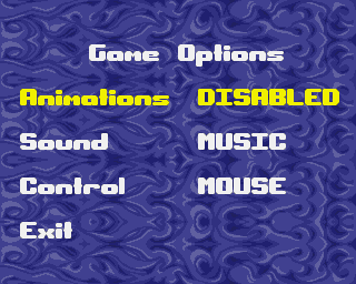 Humans 3: Evolution - Lost in Time (Amiga) screenshot: Game Options Screen