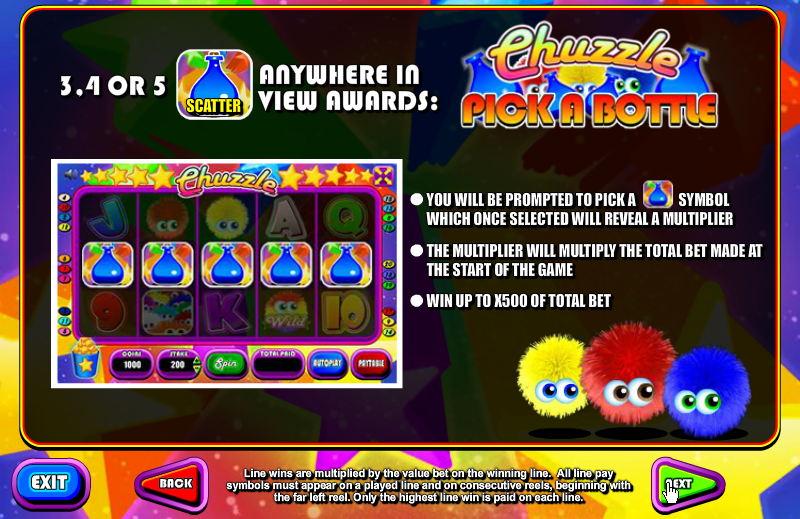 Chuzzle: Slots (Browser) screenshot: Some additional features described in the same screen.