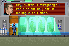 Fantastic 4: Flame On (Game Boy Advance) screenshot: Johnny is in the lab.