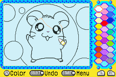 Hamtaro: Rainbow Rescue (Game Boy Advance) screenshot: Playing with a color-mat.