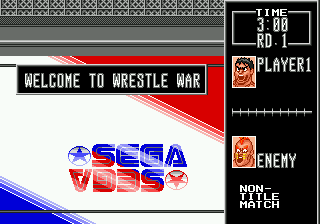 Wrestle War (Genesis) screenshot: The start of a match