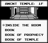 Sword of Hope II (Game Boy) screenshot: Reading some books in a library