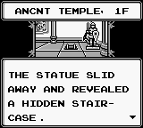 Sword of Hope II (Game Boy) screenshot: Discovering a hidden passage