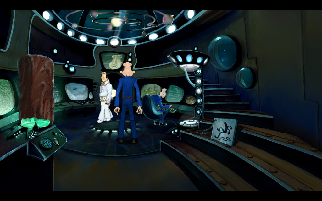 Zak McKracken: Between Time and Space - Director's Cut (Windows) screenshot: Cutscene on board of the Caponian spaceship