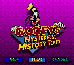 Goofy's Hysterical History Tour (Genesis) screenshot: Title screen