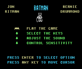 Batman (MSX) screenshot: Title screen