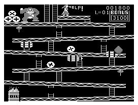 Donkey King (Dragon 32/64) screenshot: Playing in black