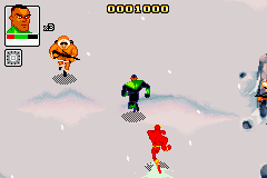 Justice League: Chronicles (Game Boy Advance) screenshot: You play as Green lantern and Flash in the first section
