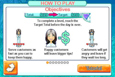 Sally's Spa (iPhone) screenshot: How to play