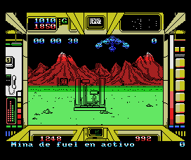 Terrorpods (MSX) screenshot: A fuel mine in action