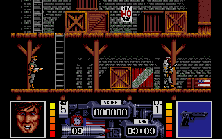 Navy Seals (Amiga) screenshot: Start of level 1