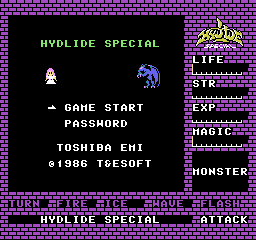 Screenshot of Hydlide (NES, 1984) - MobyGames