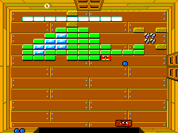 Woody Pop (SEGA Master System) screenshot: Don't hit the yellow and red brick