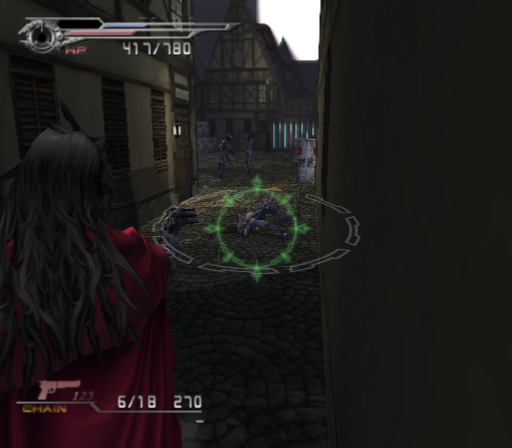 Dirge of Cerberus: Final Fantasy VII (PlayStation 2) screenshot: No point in shooting at dead targets.