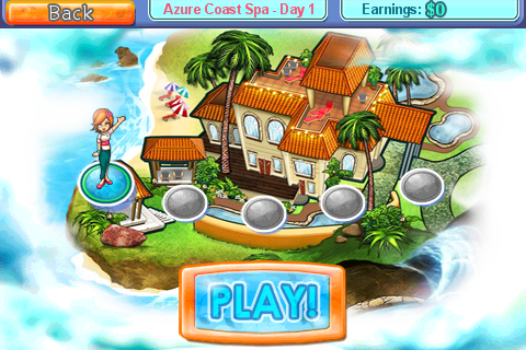 Sally's Spa (iPhone) screenshot: The first spa location