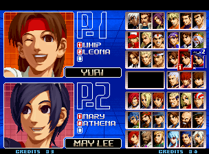 The King of Fighters 2002: Challenge to Ultimate Battle (Neo Geo) screenshot: Character selection